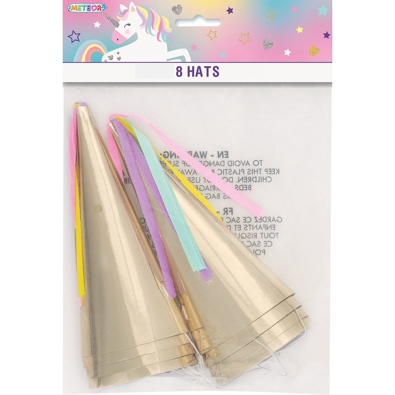 6pk Unicorn Horn Party Hats with Tassel