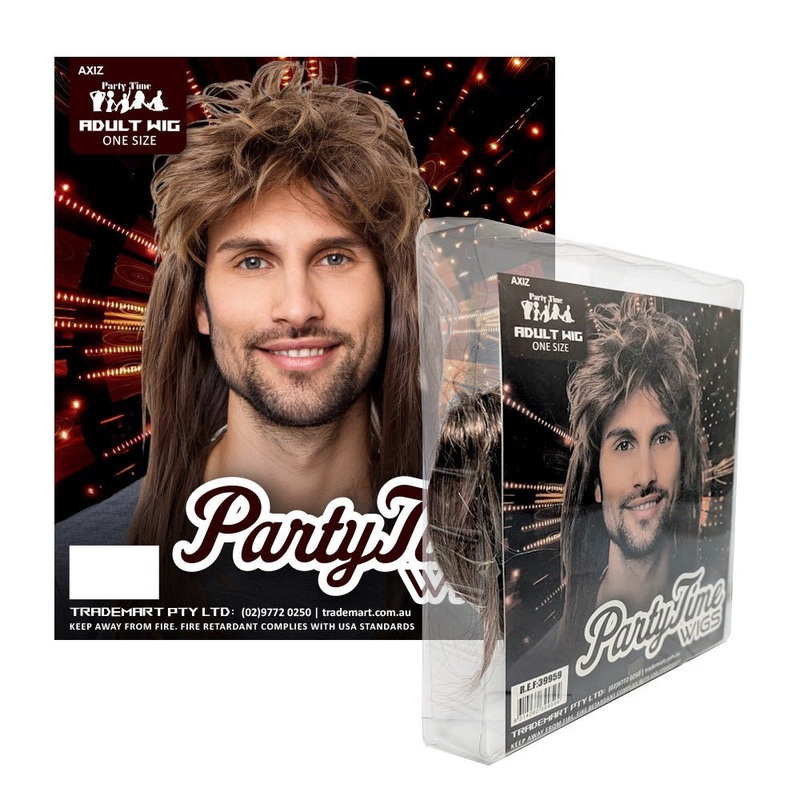 Adult Brown Mullet Wig