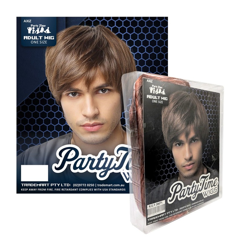 Adult Mens 80s Short Brown Wig