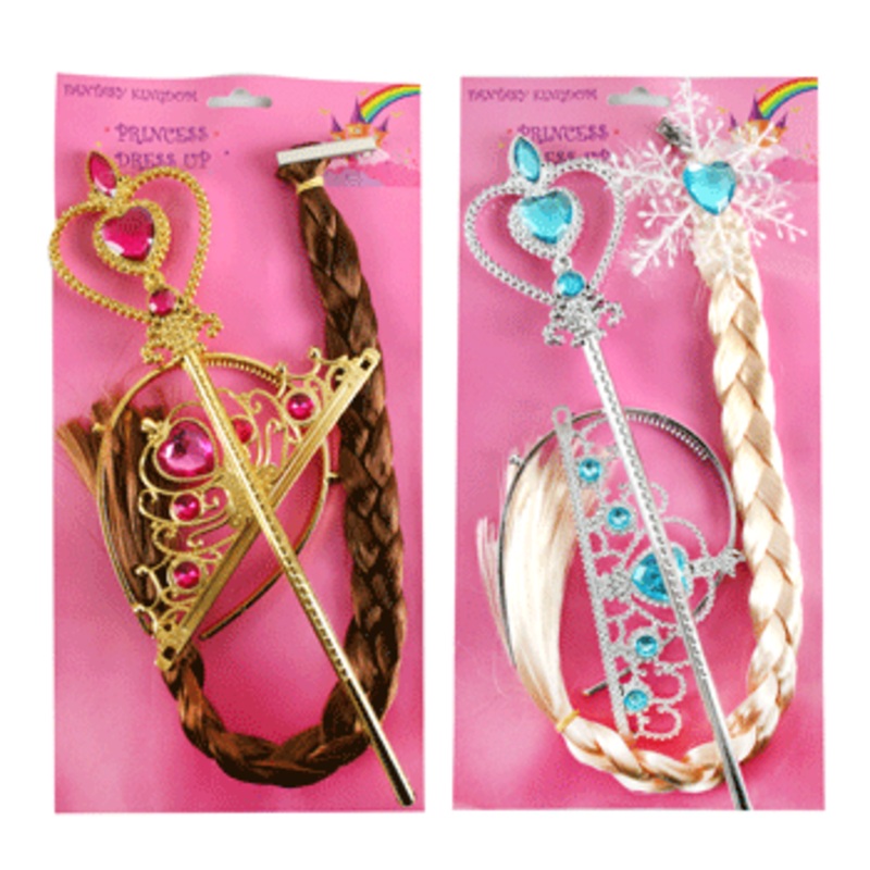 Elsa & Anna Hair Plaid With Wand