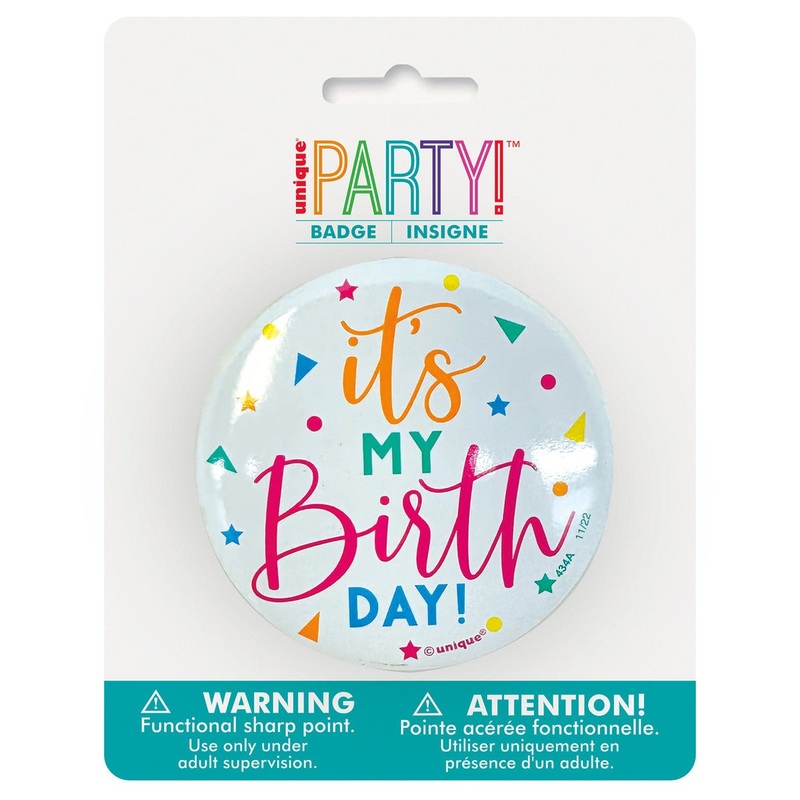 Its My Birthday Confetti Badge