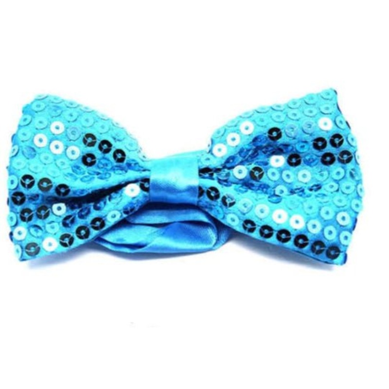 Light Blue Sequin Bow Tie