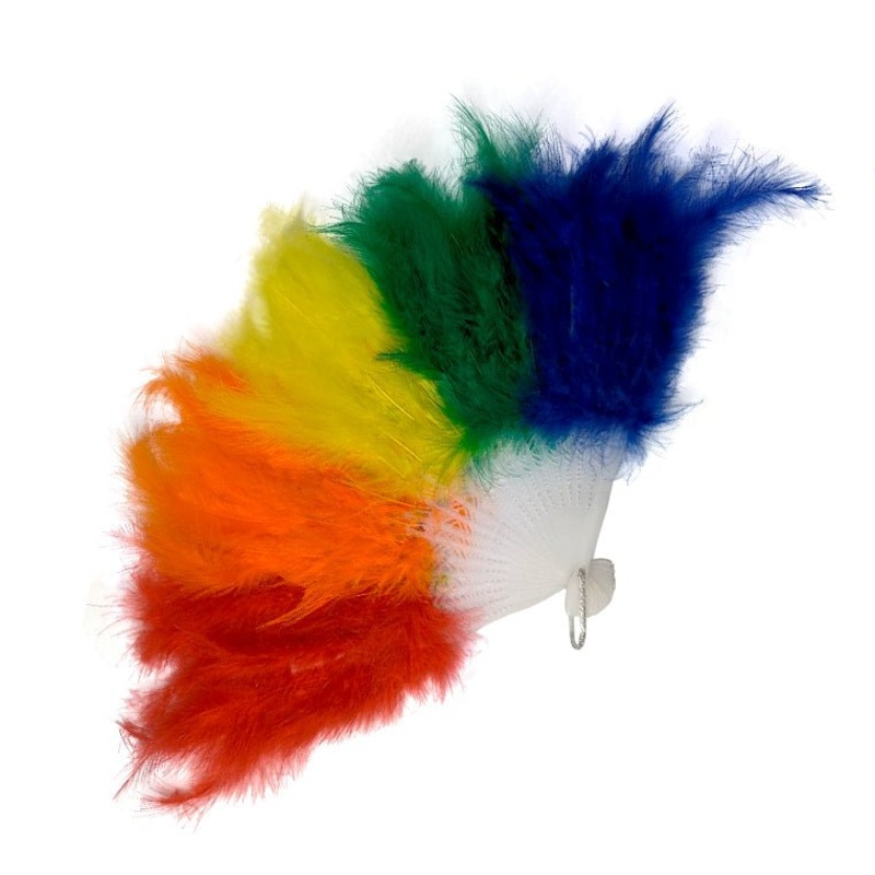Rainbow Feather Fan