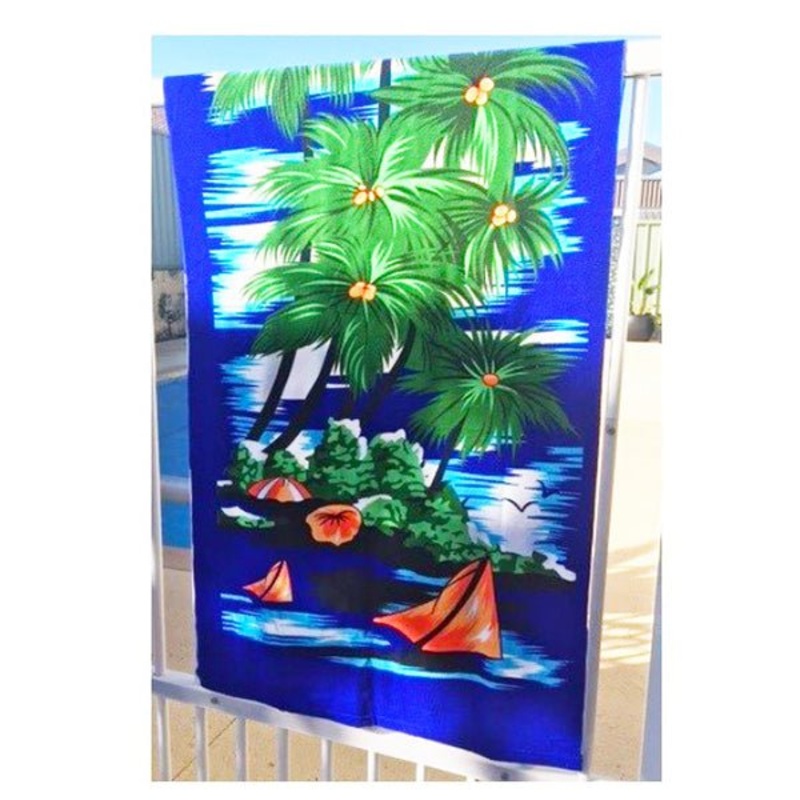 Tropical Island Coconut Tree Beach Towel