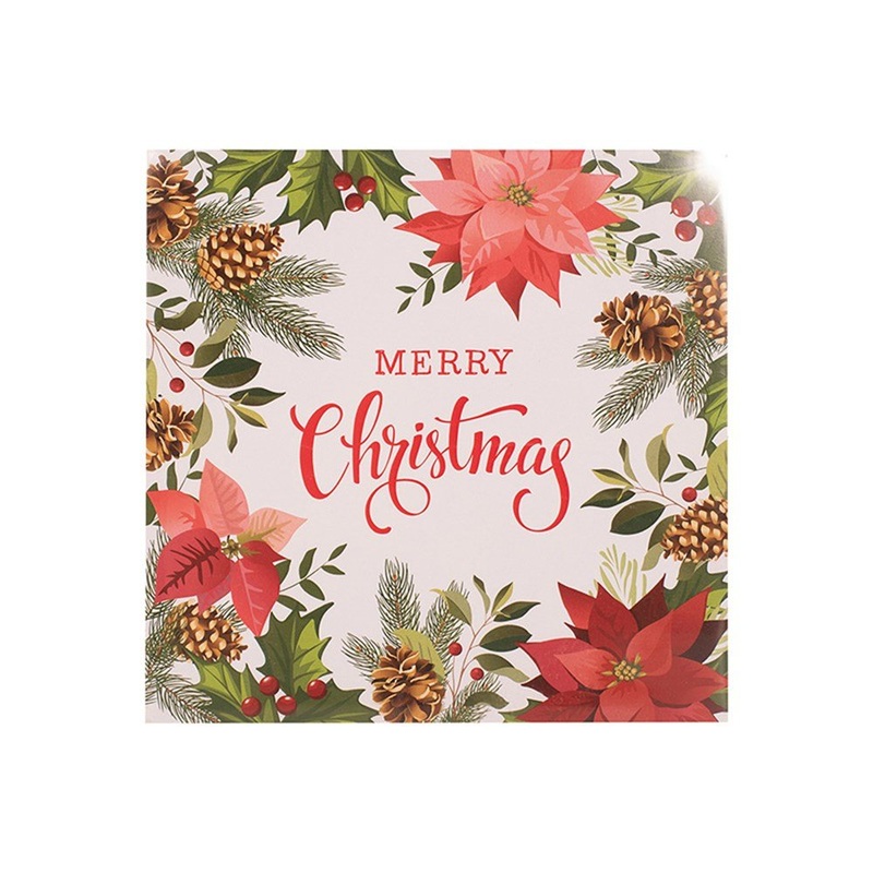25pk Merry Christmas Poinsettia Luncheon Paper Napkins