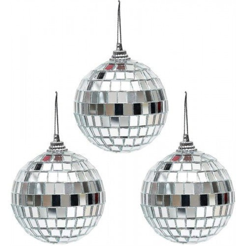 3pk Disco Mirror Balls 8cm