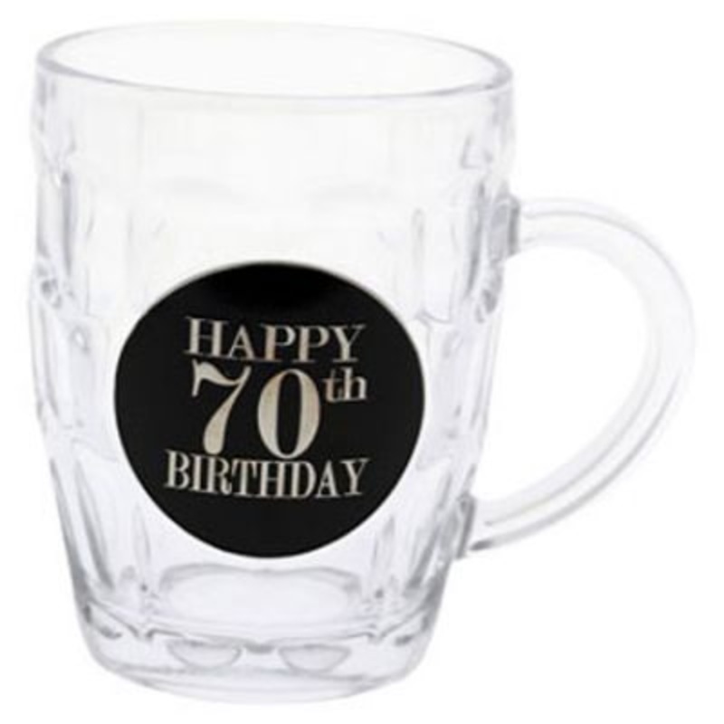 70th Birthday Badge Premium Dimple Stein