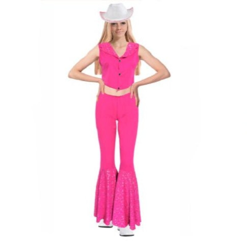 Adult Barbie Style Pink Doll Western Cowgirl Costume