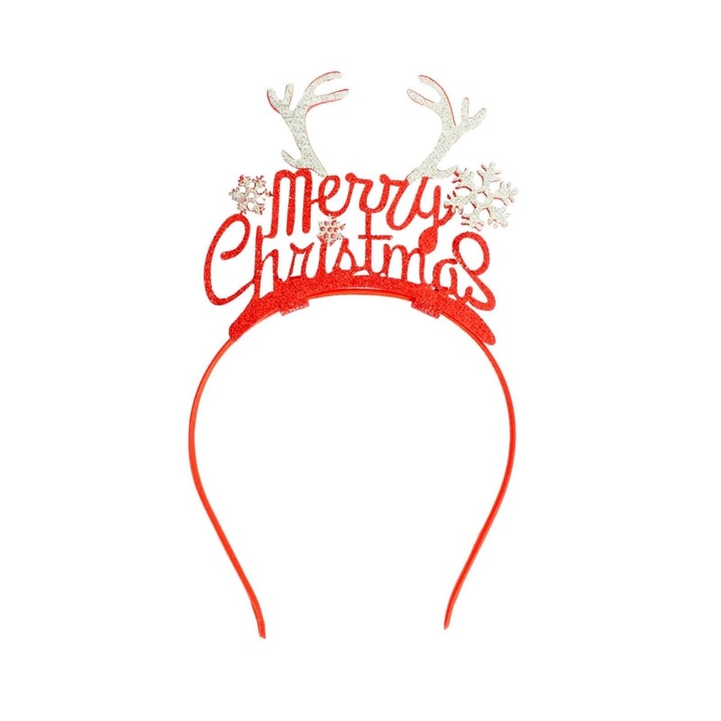Christmas Headband with Reindeer and Merry Christmas Sign