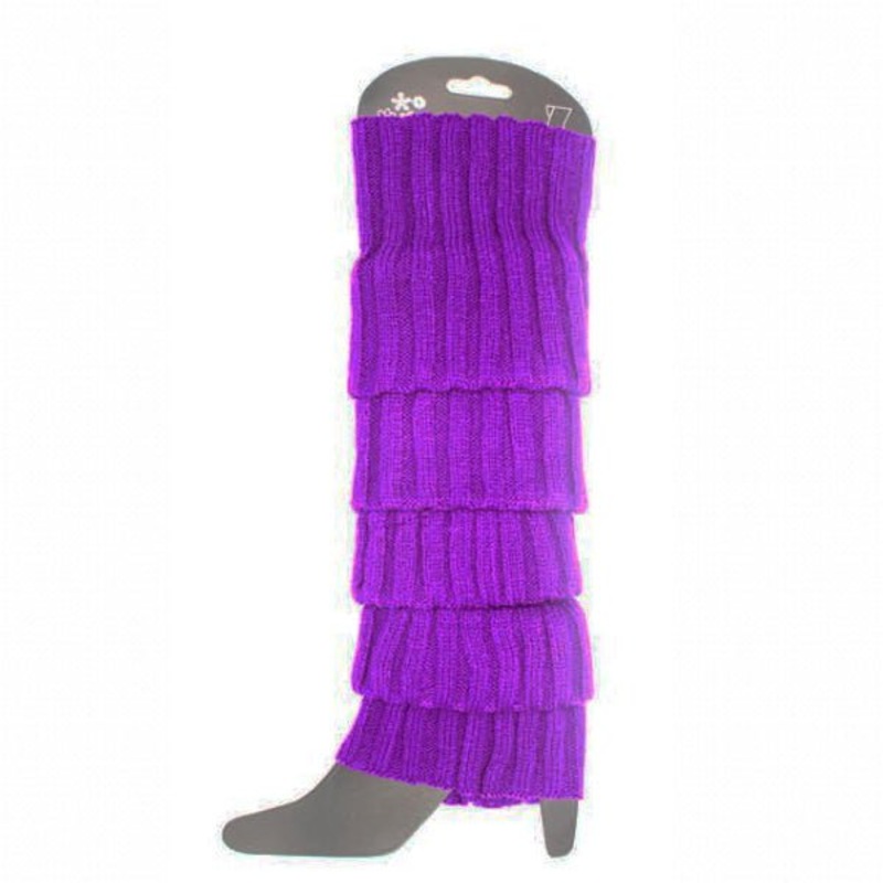 Chunky Knit Warmers - Purple