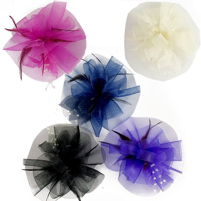 Deluxe Fascinator with Feather and Beads