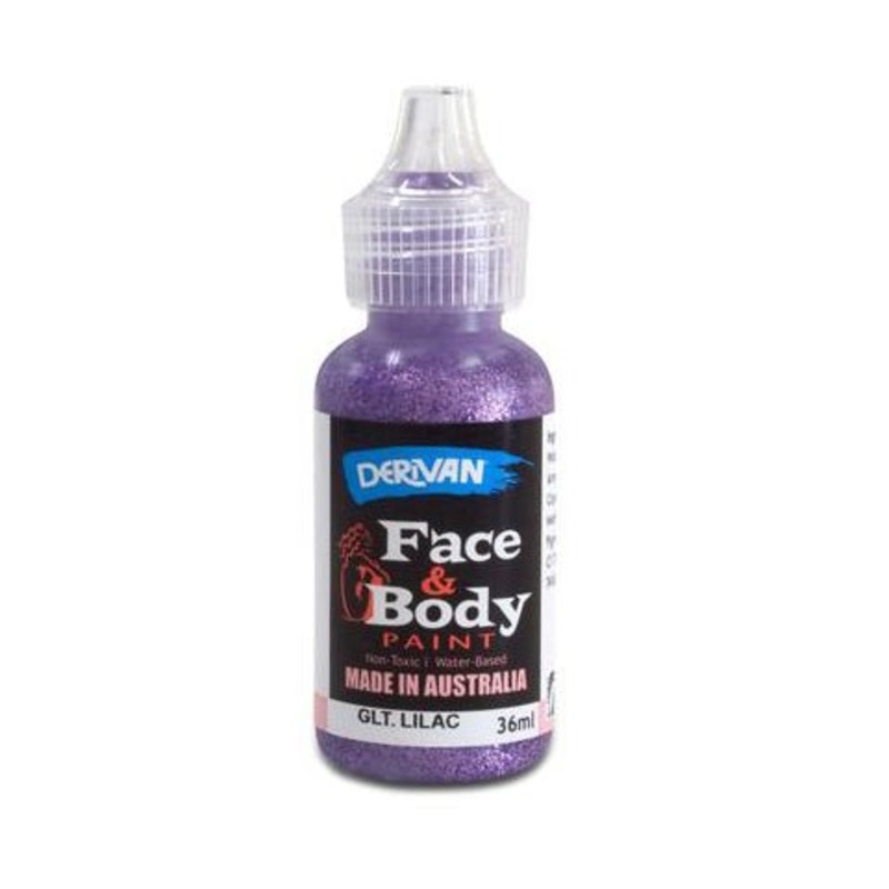 Derivan Glitter Face & Body Paint 36ml - Lilac