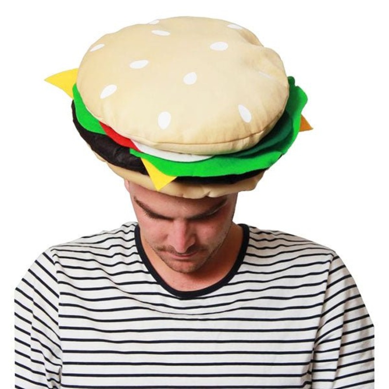 Fun Hamburger Costume Hat 30cm