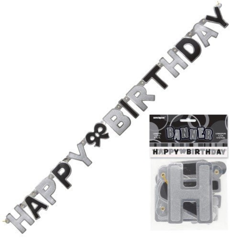 Happy Birthday Glitz Joint Banner - Black