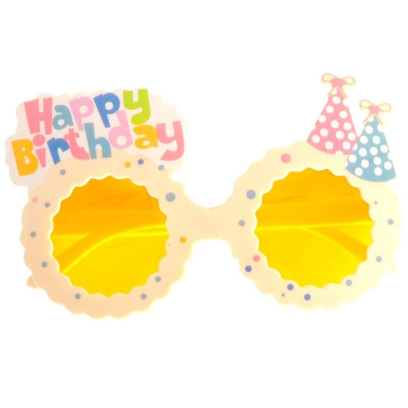 Happy Birthday Party Glasses with Pastel Hats