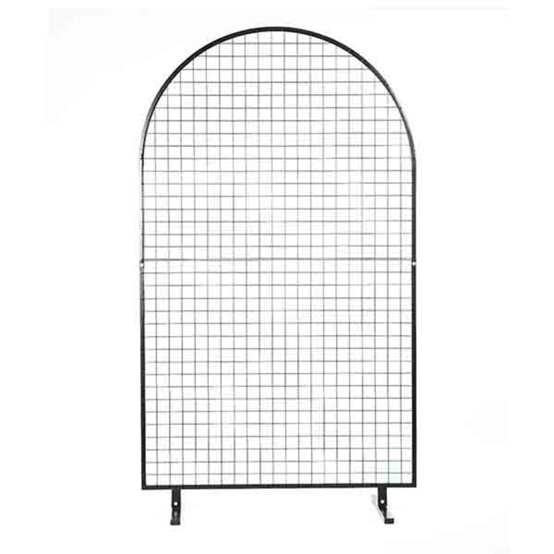 Party Hire - 2.1m*1.2m Black Round Top Metal Square Mesh Backdrop Balloon Arch Stand
