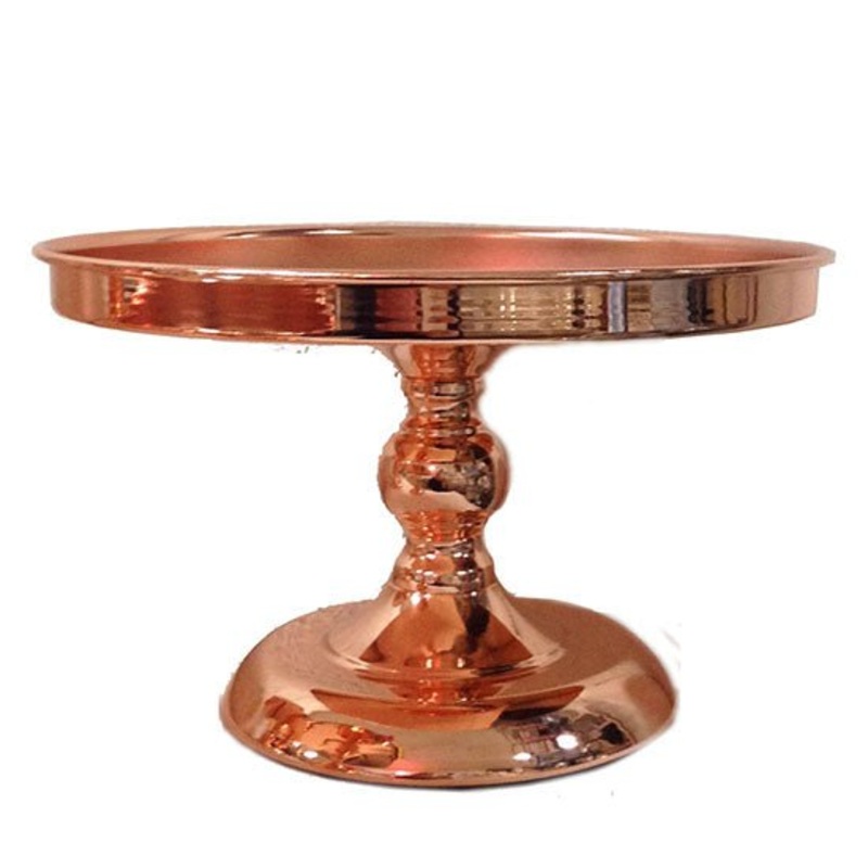 Party Hire - Deluxe Metallic Rose Gold Cake Stand 35cm