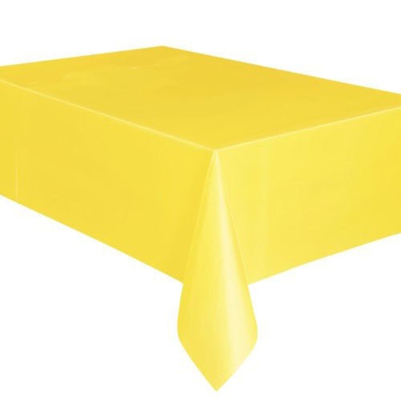 Rectangle Plastic Tablecloth - Soft Yellow