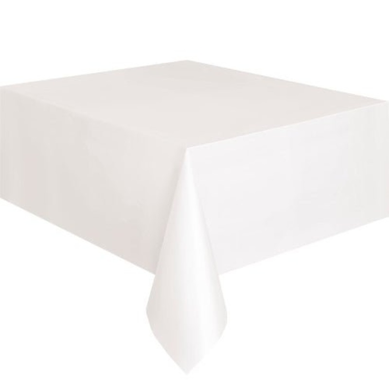 Rectangle Plastic Tablecloth - White