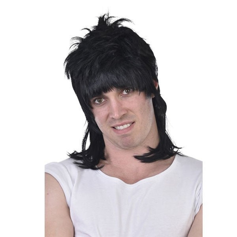 Tomfoolery Deluxe Dazza Mullet Black Wig