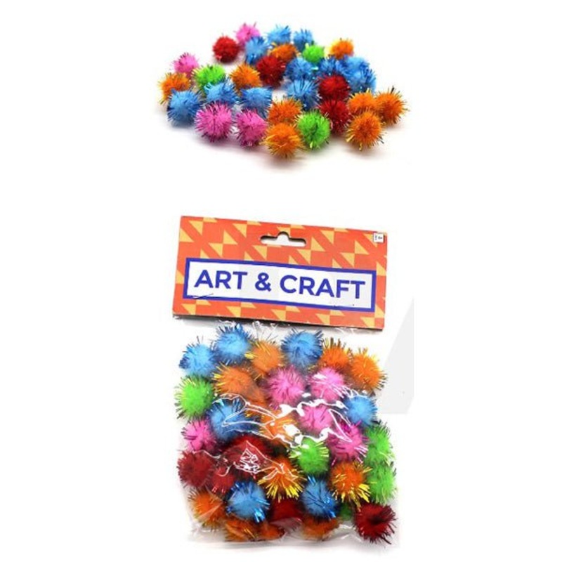 1.5cm Mini Glitter Easter Craft Pom Pom