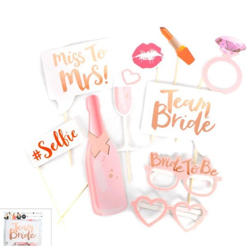 10pcs Bride to Be & Wedding Selfie Photo Booth Props