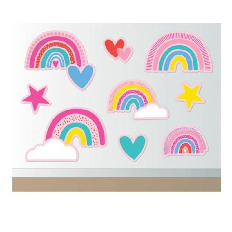 12pcs Rainbow Party Wall Decorations