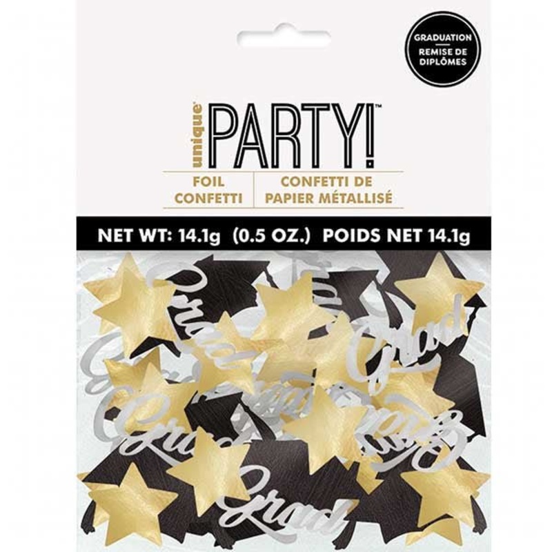 14g Graduation Jumbo Foil Confetti Stars/Caps
