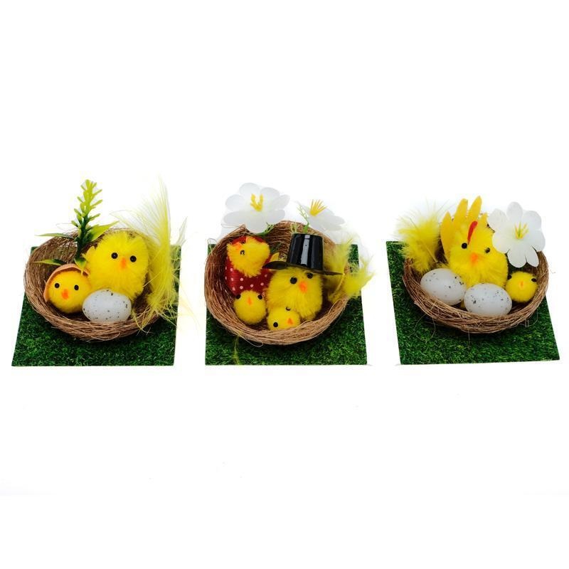 1pk Easter Chicks in Nest Decoration