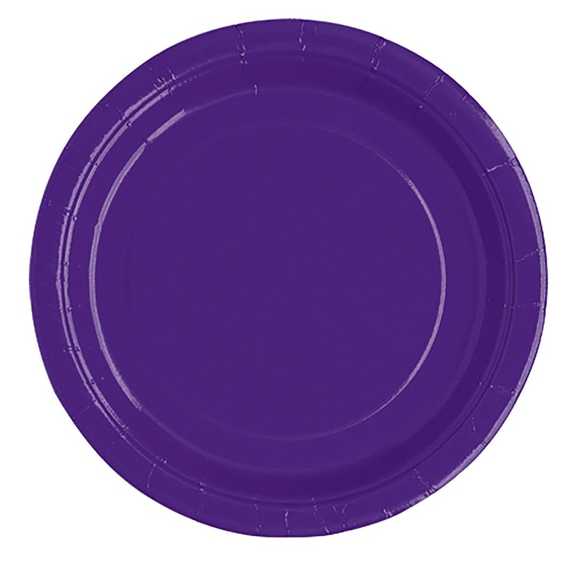 20pk Deep Purple Paper Plates - 18cm