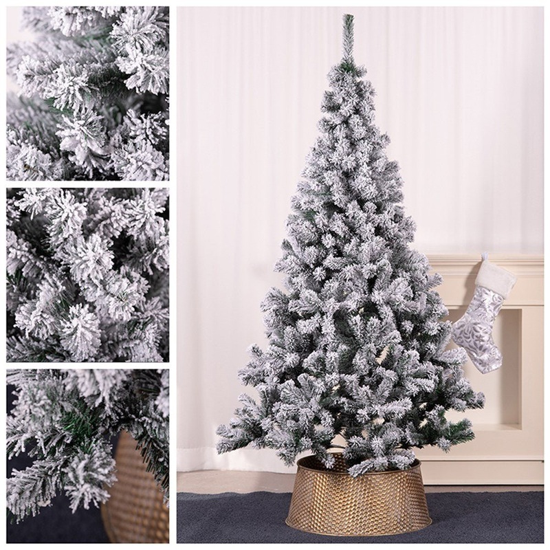 210cm 640 Tips Snowy Flocked Christmas Tree with Metal Stand