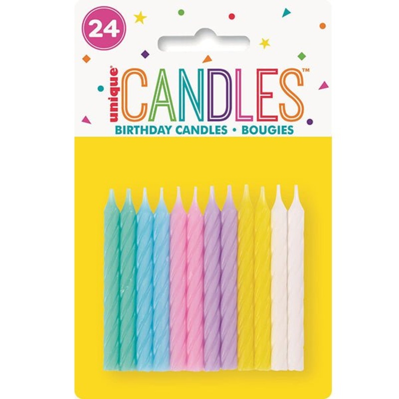 24pk Pastel Spiral Birthday Candles