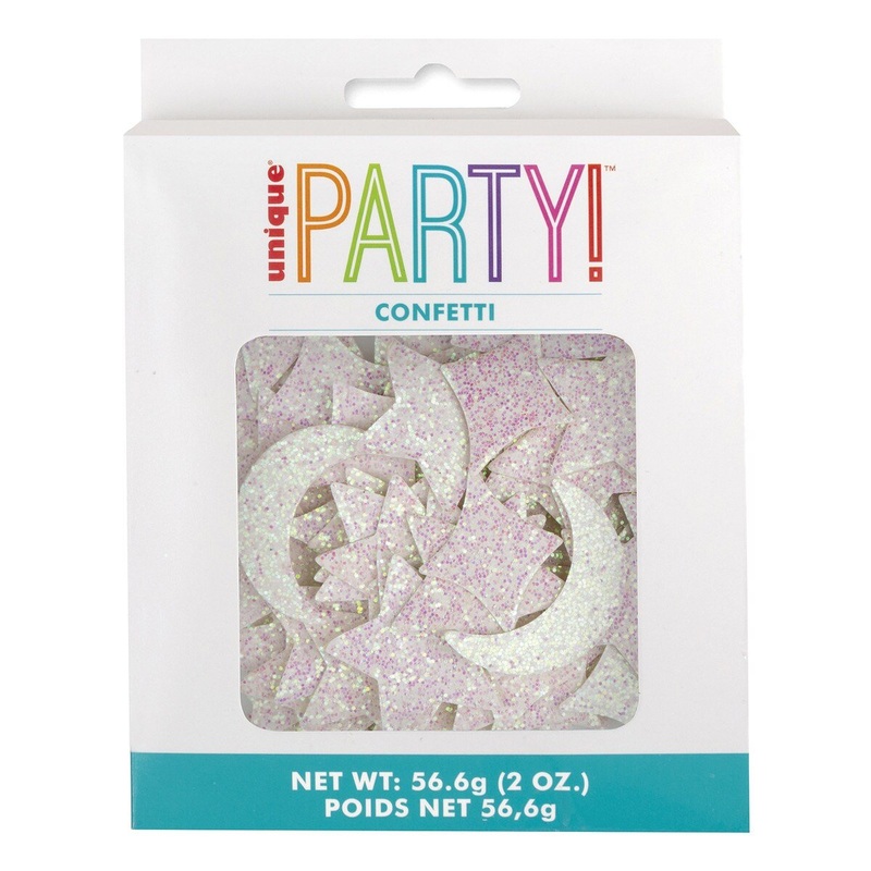 56g Iridescent Jumbo Glitter Moon & Star Confetti Table Scatters