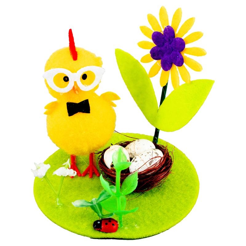 7.5cm Easter Chicks with Flower