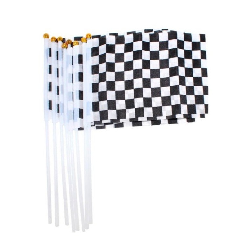 8pk Car Racing Checkered Hand Signal Flag