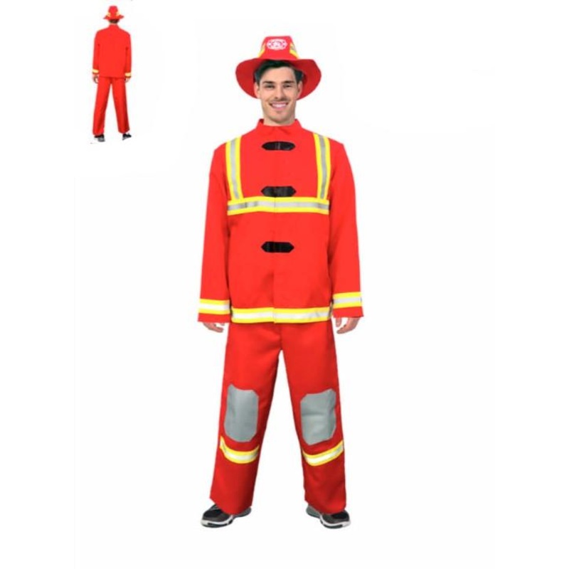 Adult Red Fireman Costume