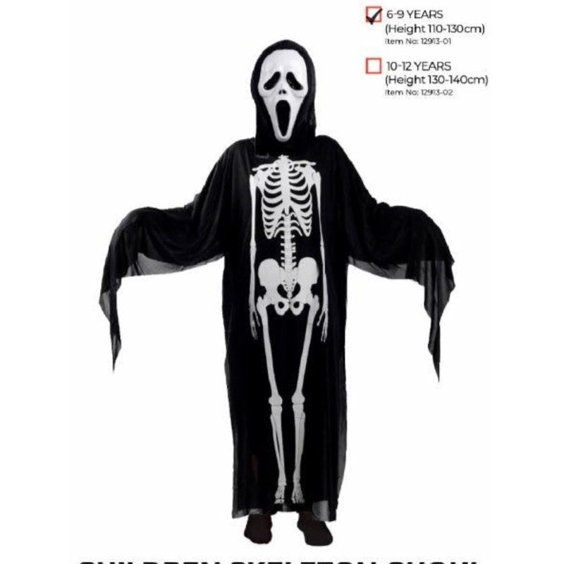 Children Halloween Skeleton Ghoul Costume