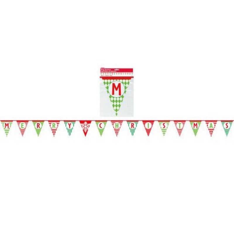 Christmas Banner Merry Christmas Paper Flag Bunting