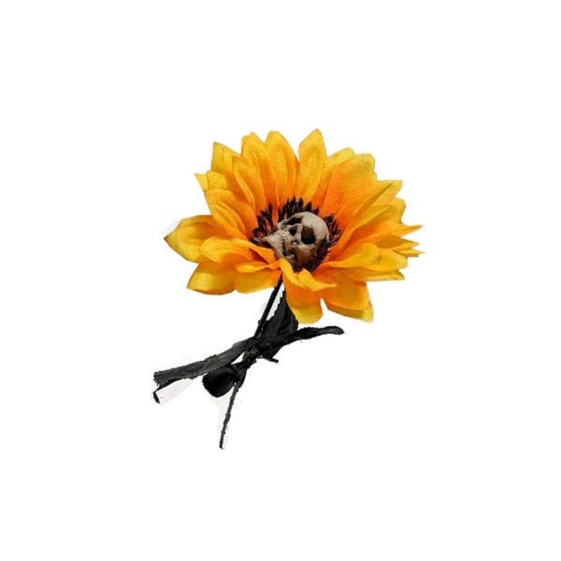Halloween Fake Sunflower with Skull