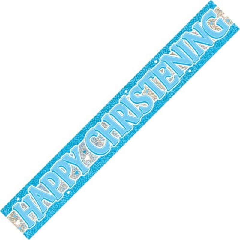 Happy Christening Banner (Pink, Blue)