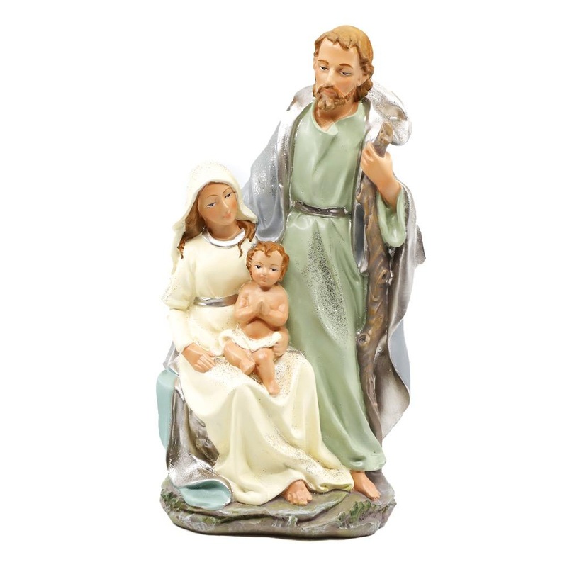 Nativity Scene Mary Joseph And Baby Jesus Figurines - Large