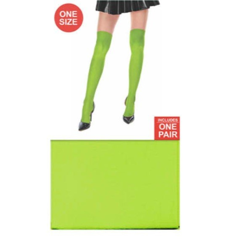 Over Knee Stockings - Neon Green