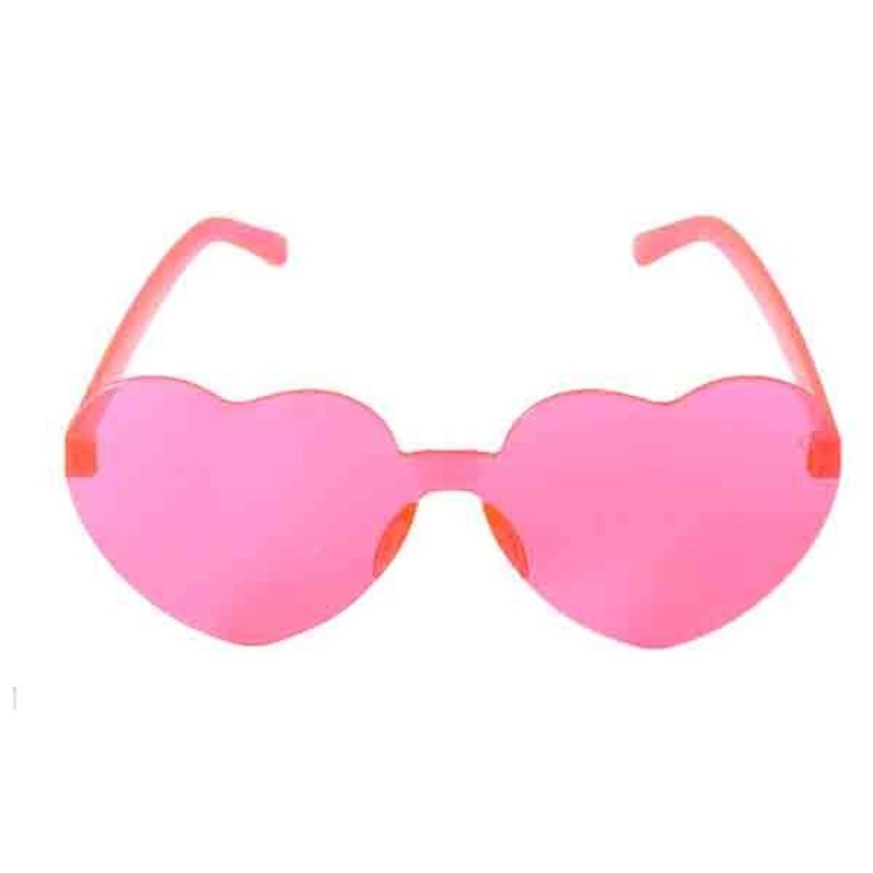 Perspex Hearts Party Glasses - Hot Pink
