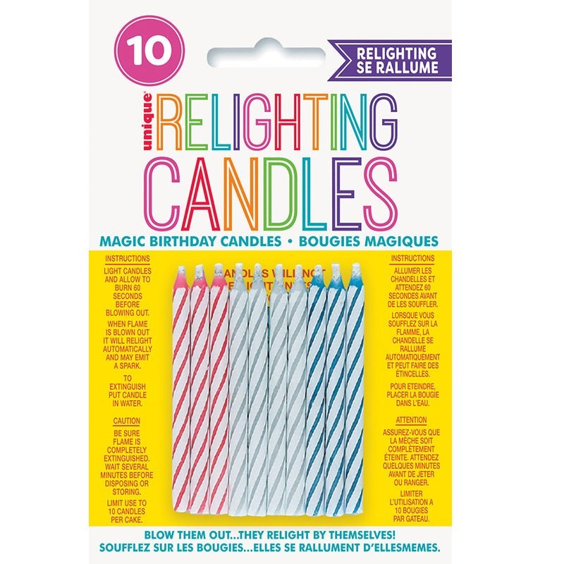 10pk Relighting Magic Spiral Candles