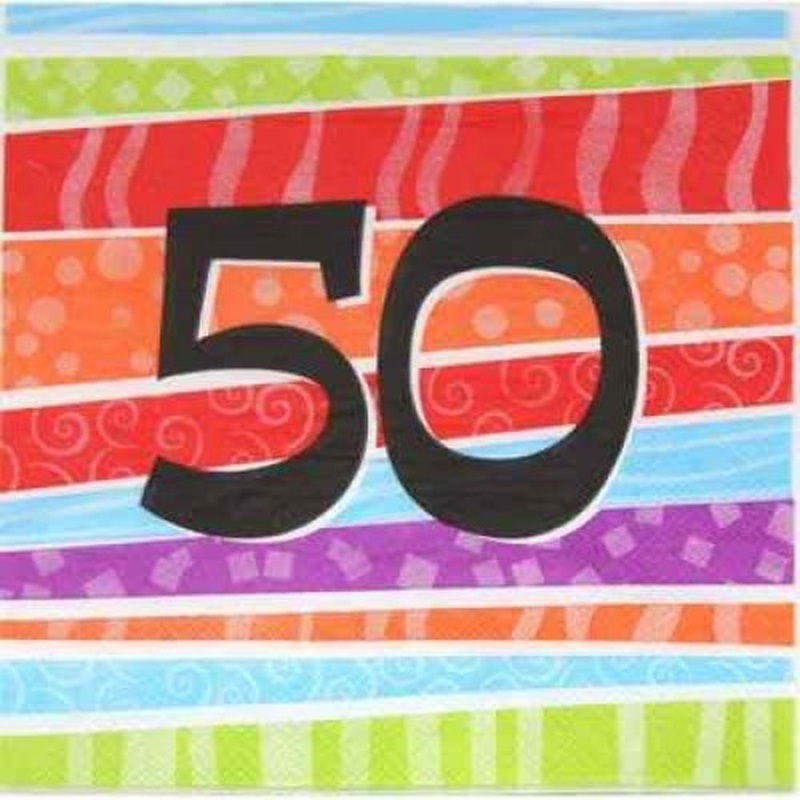 25pk Printed 50 Luncheon Napkins - 50th Birthday