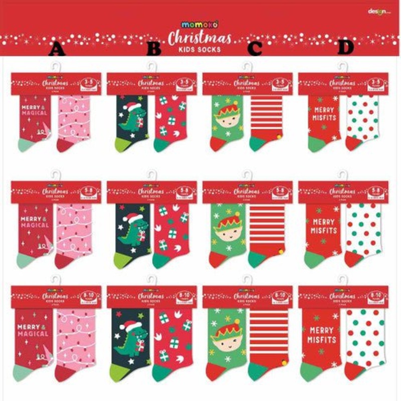 2pks Momoko Christmas Kids Socks