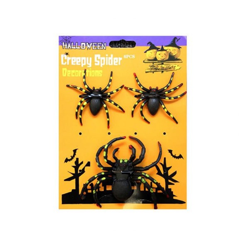 3pk Soft Rubber Spiders