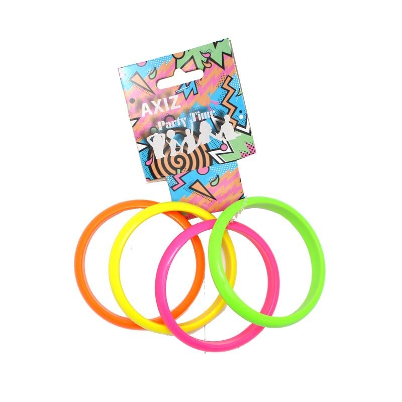 4pk 80's Colourful Neon Bracelets