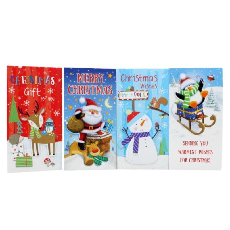 4pk Kids Christmas Mix Wallet Money