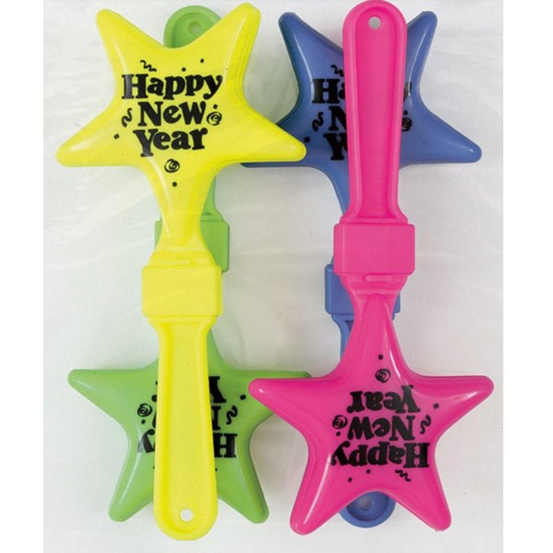 4pk New Year Plastic Star Clappers